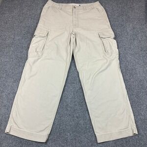 Gap Factory Store Khaki Cargo Pants Mens 33x30 Tan Cotton Straight Leg Trousers
